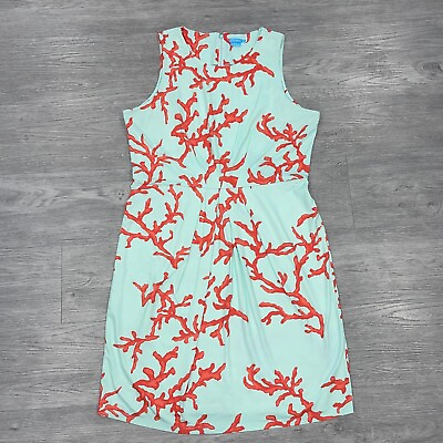 #ad J. McLaughlin for Dillards Women’s XL Coral Print Sheath Dress Sleeveless Casual $34.99