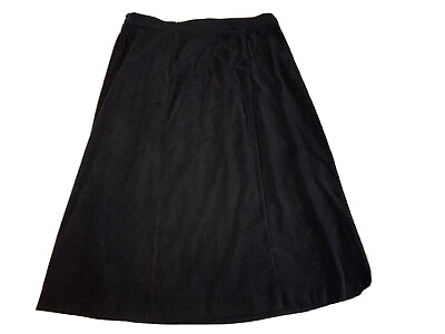 Dress Barn Skirt long Black Women 2x Side Zip Elastic Waist $18.39