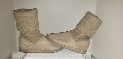 #ad WOMEN#x27;S BEIGE SUEDE LIKE BOOTS SIZE 7.5 $8.00