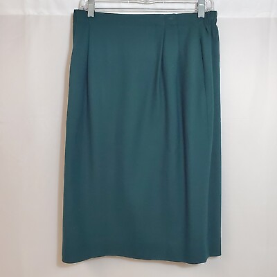 #ad Vintage Gianni Sport 100% Wool Green Skirt Women’s Size 12 Made in USA Career $19.90