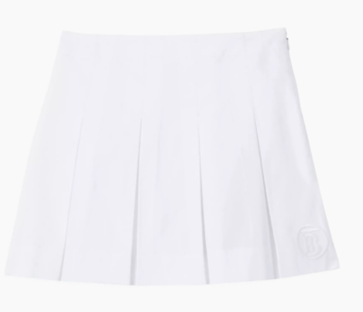 #ad Burberry Girl Gaya white pleated skirt logo size 6 $129.00
