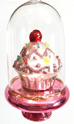 #ad Dillards Trimmings Cupcake Christmas Ornament on Stand 4.5quot; Tall READ $9.87