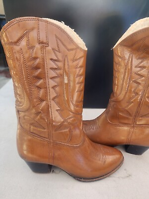 #ad Vintage Western SEARS Boots Style 59583 564 Leather Western Cowboy Boots Womans $35.00
