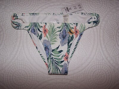 #ad New Hollister Cheeky Bikini Bottoms White amp; Multicolor Floral Size S $14.00