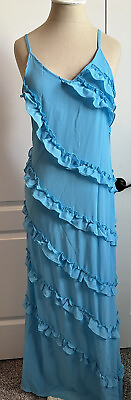 #ad Women#x27;s Sleeveless A Line Maxi Dress Blue Long Dress $15.00