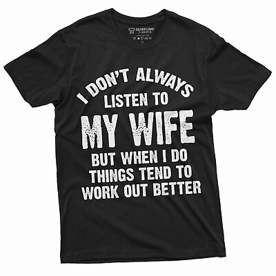 #ad Listen to my Wife Funny Shirt Husband Tee Shirt Mens Funny marriage Tee Shirt T $15.46