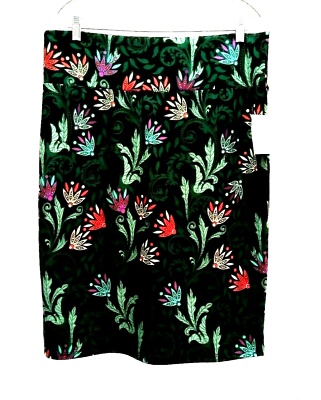#ad #ad NEW WOMEN#x27;S LULAROE CASSIE BLACK WITH FLORAL PRINT PENCIL SKIRT PLUS SIZE 2XL $39.99