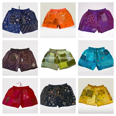#ad 20 PC Rayon Patchwork Boho Short Pockets Bohemian Gypsy Assorted Patches Shorts $183.80