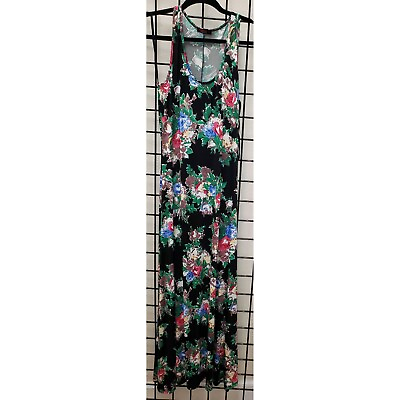 #ad T Party Black Floral Sleeveless Maxi Dress Style VCP50052 $21.00