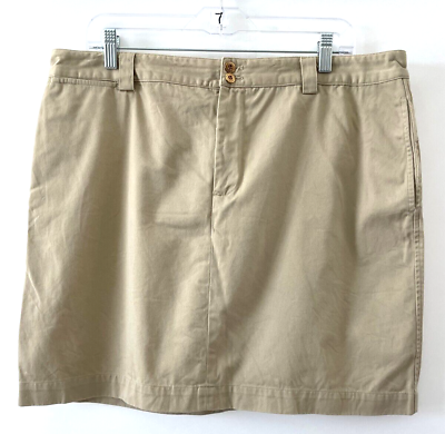 #ad Lauren Ralph Lauren Womens Khaki Beige Adjustable Cotton Mini Skirt Plus Size 16 $12.23