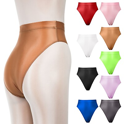 Bikini Panties for Women Lace Super Thin Shiny Transparent High Waisted Briefs $9.60