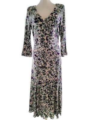 #ad Size 16 44 Colorful Long Maxi Dress Viscose Sleeve 3 4 $69.74