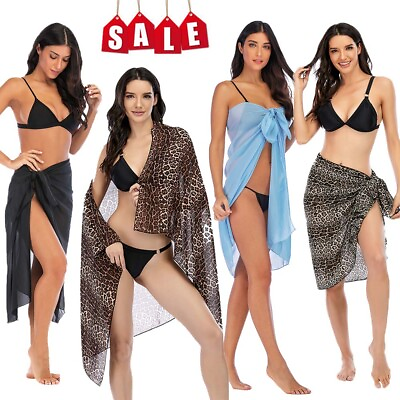 #ad Lady Chiffon Beach Sarong Wrap Swimsuit Cover Up Skirt Bandeau Sexy Dresses SYF $11.23