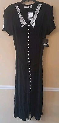 #ad NWT FASHION BUG Women Boho Maxi Dress Long Sleeve VNeck Size 16 Granny Core Lace $37.99