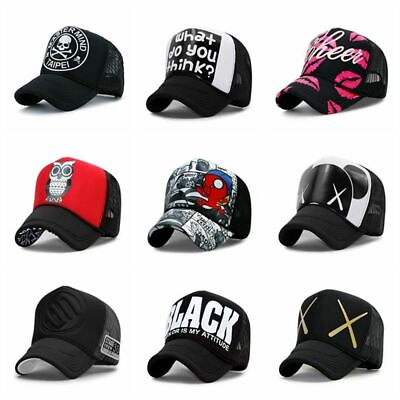 Summer Sun Hats Unisex Cool Hiphop Punk Rock Truck Cap Fashion Mesh Baseball Cap $18.13