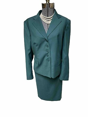 #ad Anne Klein Skirt Suit Size 14W NEW Two Piece Set Elastic Waist 33X25 Pockets $67.99
