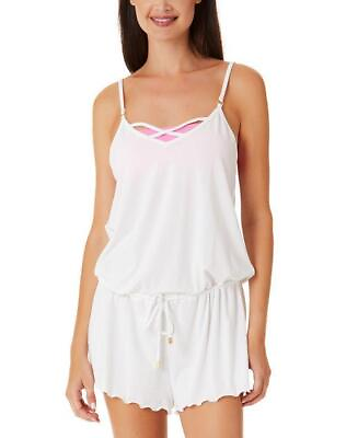 #ad Swim Cover Up Romper White Juniors Size Large CALIFORNIA WAVES $29 NWT $9.99