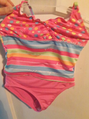 #ad NWT SWIM GIRLS 4 5 XS 2 pcs SWIMWEAR bathing suit peacehappinessstarsheart $15.99