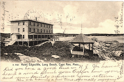 Hotel Edgecliffe Long Beach Cape Ann Rockport MA Undivided Postcard 1907 $9.00