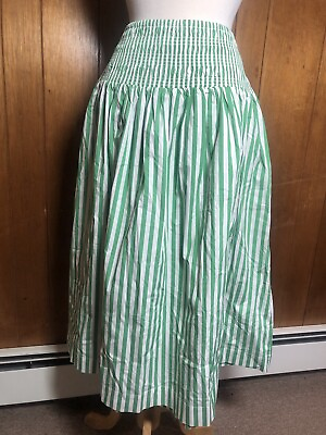 #ad AYR WOMENS STRIPED WHITE amp; GREEN SKIRT Size XL $49.99
