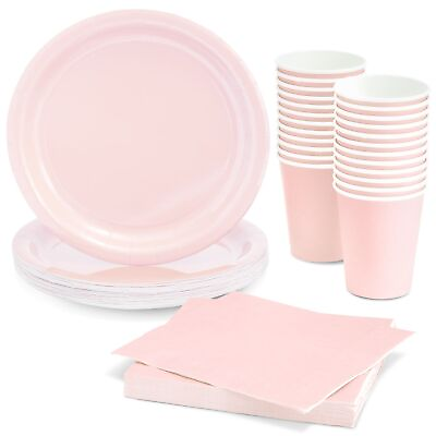 #ad Serves 24 Light Pink Party Supplies for Birthday Girl Baby Shower Decorations $18.49