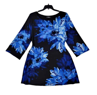 #ad Style amp; Co Women Blue Multicolored Career Formal Boho Dress Plus Size 1X $34.60