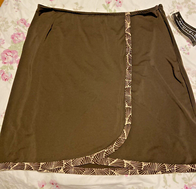#ad Michele Swimsuit Cover Up Skirt Size M NWT Brown $10.99