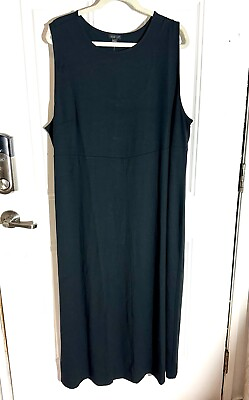 #ad J. Jill Wearever Collection Maxi Dress Plus Size 3X Black Sleeveless Knit $37.95