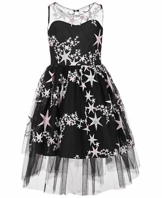 #ad NEW Bonnie Jean Girls Embroidered Stars Lined Mesh Dress. In Stock $34.99