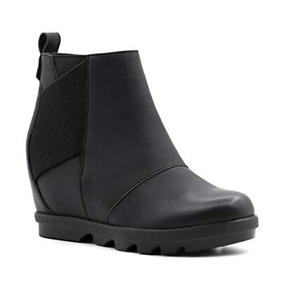 #ad Women#x27;s Wedge Boots Comfortable Ankle Wedge Booties 11 032 black $83.68