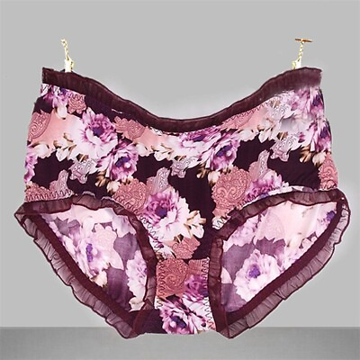 #ad #ad Women Leopard Floral Briefs Triangle Bikini Panties Plus Size Sexy Lingerie $13.78