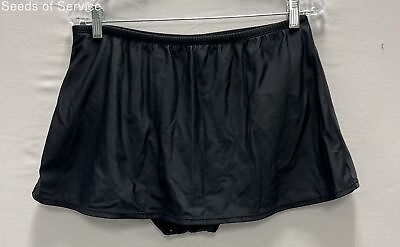 #ad T.H.E. Swimwear Black Swim Skirt Build In Brief Stretch Swimwear Women#x27;s 16 $18.88