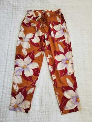 NEW WOMEN#x27;S XXS S M MADEWELL GAUZE COVER UP PANTS IN ISLAND MAGNOLIAS $59.99