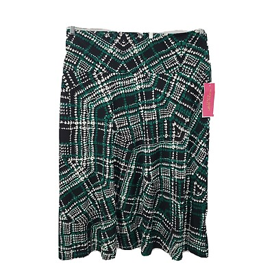 #ad Sunny leigh plaid maxi skirt women plus size 2x emerald green black white a line $20.22