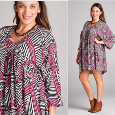 #ad Cute Plus Size BoHo Gypsie Mini Dress Tunic 1X 2X $49.95