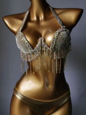 #ad #ad Women#x27;s Swimsuit New Summer Push Up Padded Glitter Bra Bikinis Sets $100.35