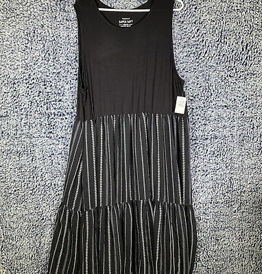 Torrid Dress Women#x27;s 4 Long Sleeveless Black NWT $39.99