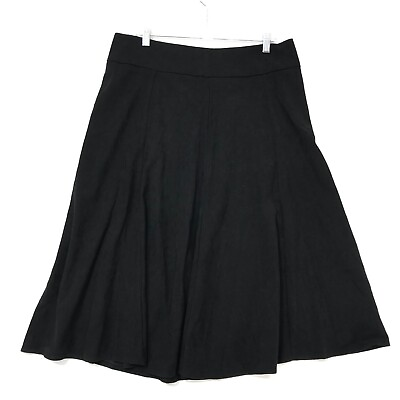 #ad #ad Laura Scott NWT Moleskin Gored A Line Flare Skirt Womens Sz 14 Black 29.5quot; L $21.08