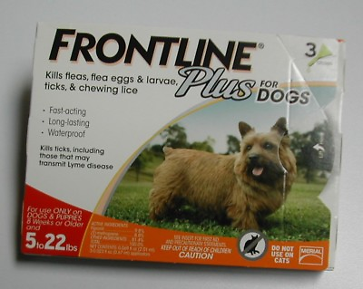 Frontline Plus for Dogs 5 22 lbs 3 pack 100% Genuine U.S EPA Approve $24.85
