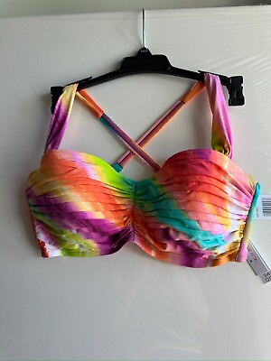 #ad NWT $95 BLEU BY ROD BEATTIE Women#x27;s Bikini Top 34DD SWIM BRA $16.99