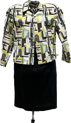 #ad Linda Allard Ellen Tracy Jacket and Jones NY Black Skirt Suit Size 14 $30.00