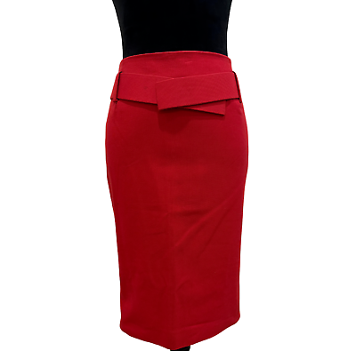 #ad AGNONA red pencil skirt with belt size 6. $150.00