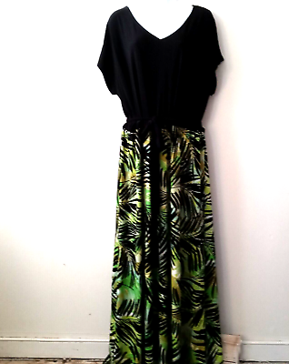 #ad Women#x27;s Ellen Weaver Black and Multicolor Floral Maxi Dress Size 1X Plus $21.88