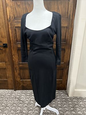 Victoria secret dress women for 3 4 sleeve black rhinestone Midi $16.00