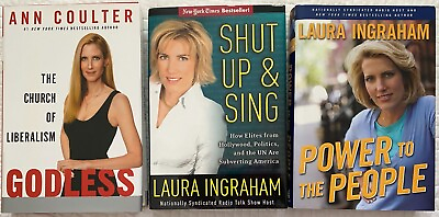 #ad #ad Lot of 3 Ann Coulter amp; Laura Ingraham Conservative Books Godless Power to ... $8.00