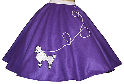 #ad 4 Pcs PURPLE 50s Poodle Skirt Outfit Size Small Waist 25quot; 35quot; Length 25quot; $48.99