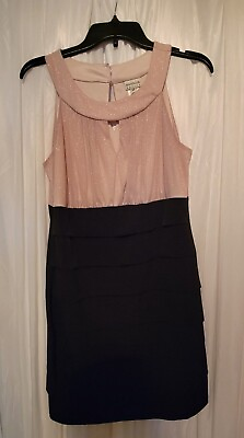 #ad Women#x27;s 12P Cocktail Party Dress Peach top w black skirt $13.60