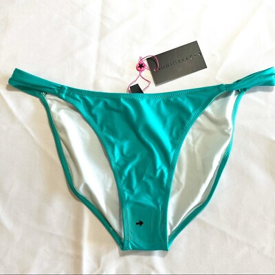 #ad NWT South Beach Bikini Bottom with Slight ruched Side strap Teal $8.99