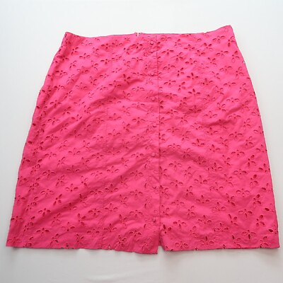 #ad #ad J Crew Womens Skirt Size 20 Pink Button Front Pencil Work Career 100% Cotton $18.99
