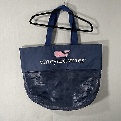 Vineyard Vines Mesh Beach Pool Tote Bag Blue USA Made $24.95